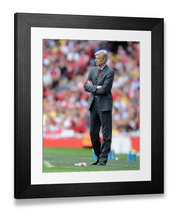 Framed Print : Arsenal manager Arsene Wenger. Arsenal 4: 1 Blackburn Rovers, Barclays Premier League