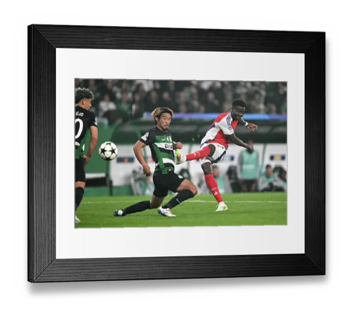 Framed Print : Sporting Clube de Portugal v Arsenal FC - UEFA Champions League 2024 / 25 League Phase MD5