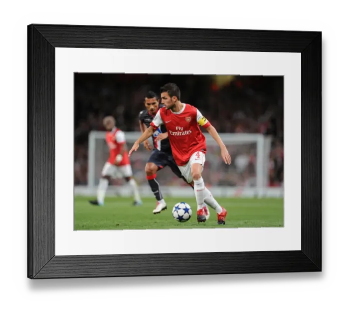 Framed Print : Arsenal's Dominance: Cesc Fabregas Leads 6-0 UEFA Champions League Victory