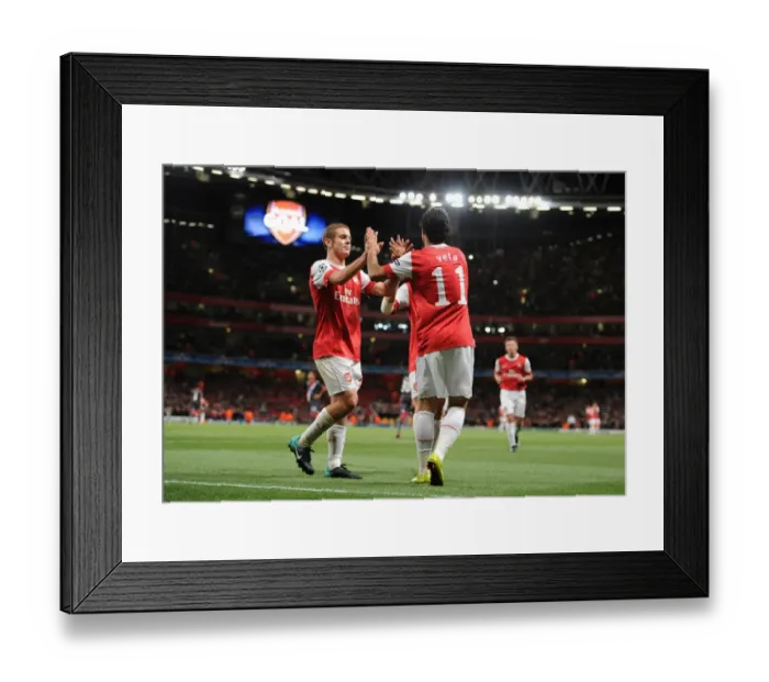 Framed Print : Five-Star Vela: Arsenal's Dominant Display vs. SC Braga - Jack Wilshere Joins the Celebration Framed Print : Five-Star Vela: Arsenal's Dominant Display vs. SC Braga - Jack Wilshere Joins the Celebration
