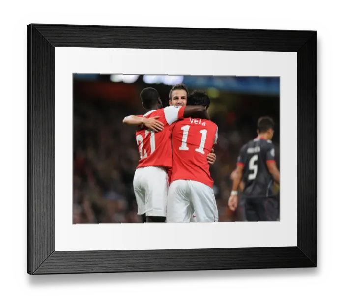 Framed Print : Five-Star Arsenal: Vela, Eboue, and Fabregas Triumphant Celebration in Arsenal's 6-0 Victory Framed Print : Five-Star Arsenal: Vela, Eboue, and Fabregas Triumphant Celebration in Arsenal's 6-0 Victory