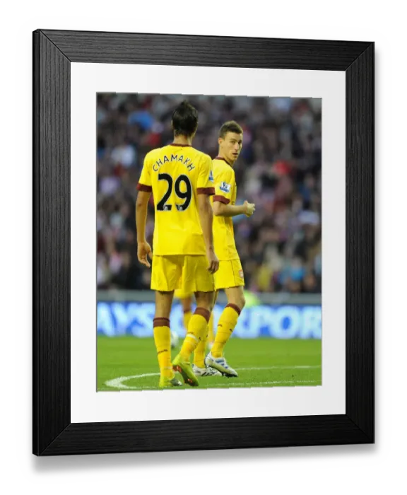 Framed Print : Laurent Koscielny and Marouane Chamakh (Arsenal). Sunderland 1: 1 Arsenal