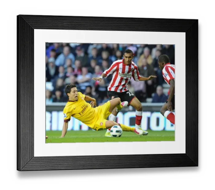 Framed Print : Samir Nasri (Arsenal) Ahmed Elmohamady (Sunderland). Sunderland 1: 1 Arsenal