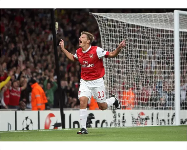 Andrey Arshavin celebrates scoring Arsenals 2nd goal. Arsenal 6: 0 SC Braga