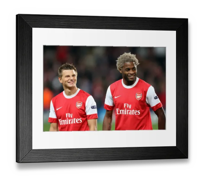 Framed Print : Andrey Arshavin and Alex Song (Arsenal). Arsenal 6: 0 SC Braga. UEFA Champions League Framed Print : Andrey Arshavin and Alex Song (Arsenal). Arsenal 6: 0 SC Braga. UEFA Champions League