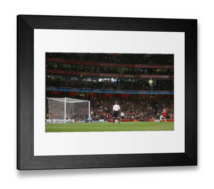 Framed Print : Cesc Fabregas scores Arsenals 1st goal from the penalty spot past Felipe (Braga) Framed Print : Cesc Fabregas scores Arsenals 1st goal from the penalty spot past Felipe (Braga)