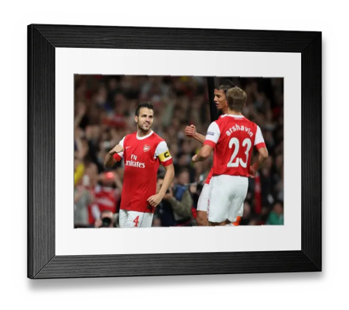 Framed Print : Cesc Fabregas's First Champions League Goal: Arsenal's 6-0 Thrashing of SC Braga