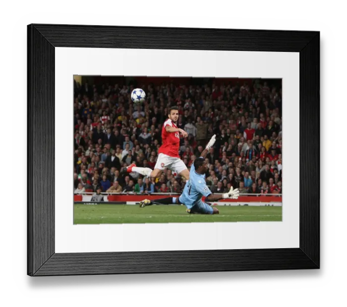Framed Print : Cesc Fabregas (Arsenal) Felipe (Braga). Arsenal 6: 0 SC Braga. UEFA Champions League