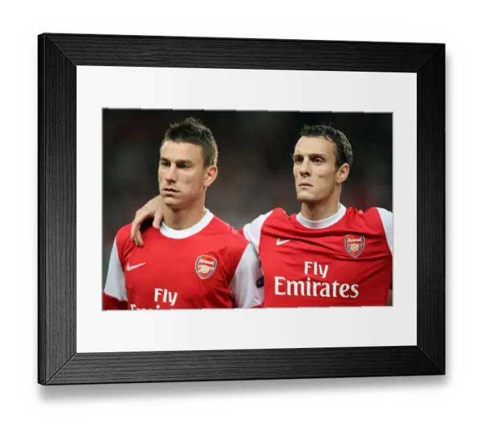 Framed Print : Laurent Koscielny and Sebastien Squillaci (Arsenal). Arsenal 6: 0 SC Braga