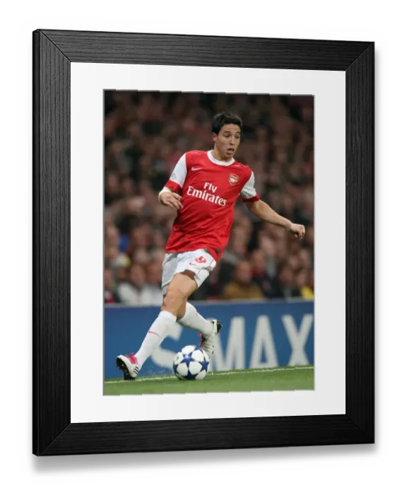 Framed Print : Samir Nasri's Brilliant Performance: Arsenal Crushes SC Braga 6-0 in UEFA Champions League
