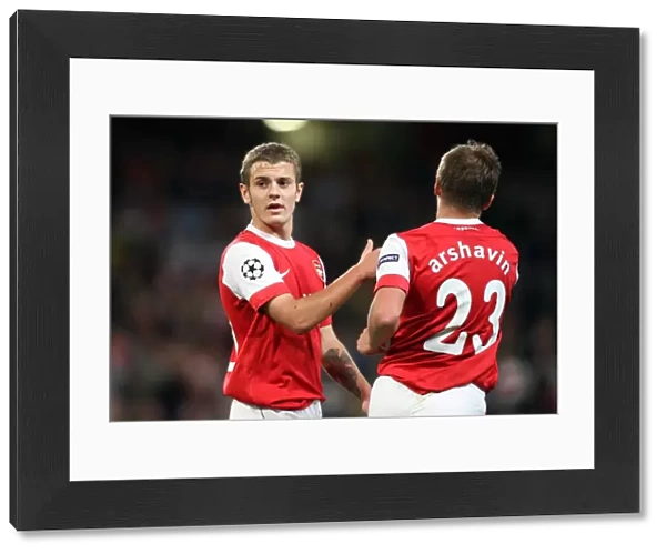 Jack Wilshere and Andrey Arshavin (Arsenal). Arsenal 6: 0 SC Braga. UEFA Champions League