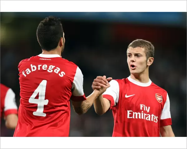 Jack Wilshere and Cesc Fabregas (Arsenal). Arsenal 6: 0 SC Braga. UEFA Champions League