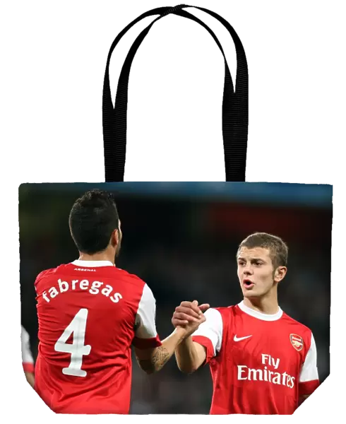 Jack Wilshere and Cesc Fabregas (Arsenal). Arsenal 6: 0 SC Braga. UEFA Champions League