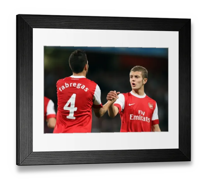 Framed Print : Jack Wilshere and Cesc Fabregas (Arsenal). Arsenal 6: 0 SC Braga. UEFA Champions League