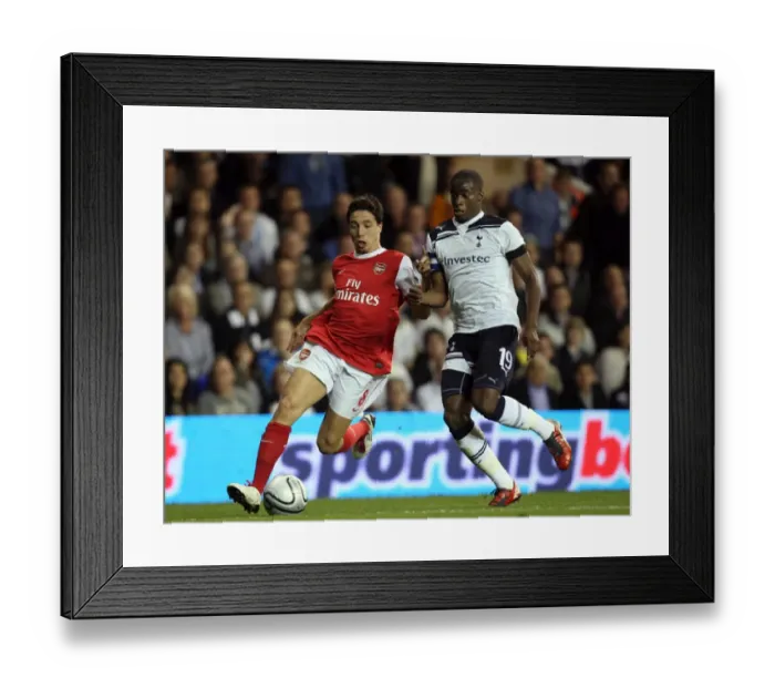 Framed Print : Samir Nasri (Arsenal) Sebastien Bassong (Tottenham). Tottenham Hotspur 1: 4 Arsenal (aet)