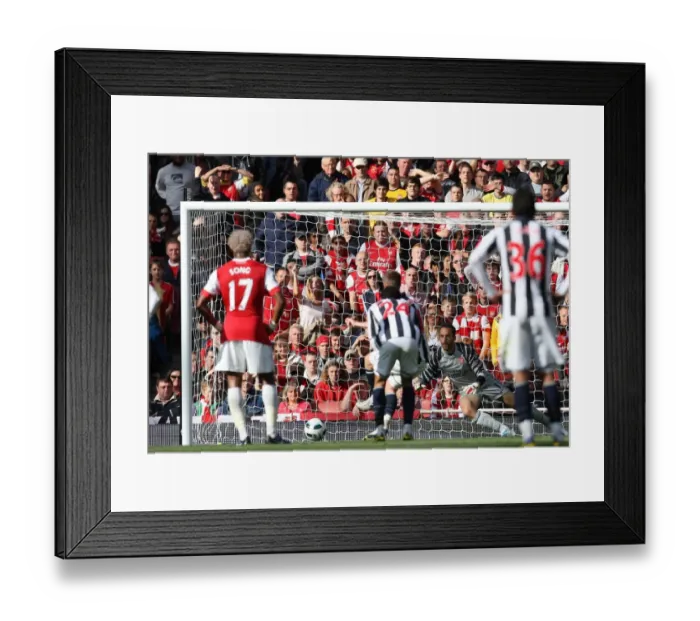 Framed Print : Manuel Almunia saves a West Brom penalty. Arsenal 2: 3 West Bromwich Albion Framed Print : Manuel Almunia saves a West Brom penalty. Arsenal 2: 3 West Bromwich Albion