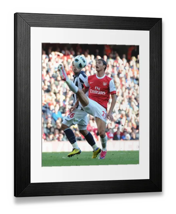 Framed Print : Marouane Chamakh (Arsenal) Gonzalo Jara (WBA). Arsenal 2: 3 West Bromwich Albion Framed Print : Marouane Chamakh (Arsenal) Gonzalo Jara (WBA). Arsenal 2: 3 West Bromwich Albion