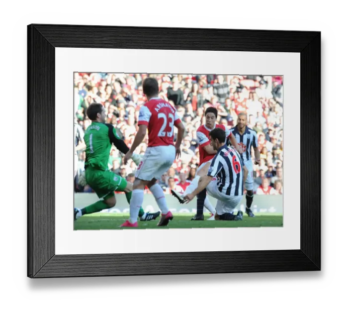 Framed Print : Samir Nasri Scores First Arsenal Goal Against WBA: Arsenal 2-3 West Brom