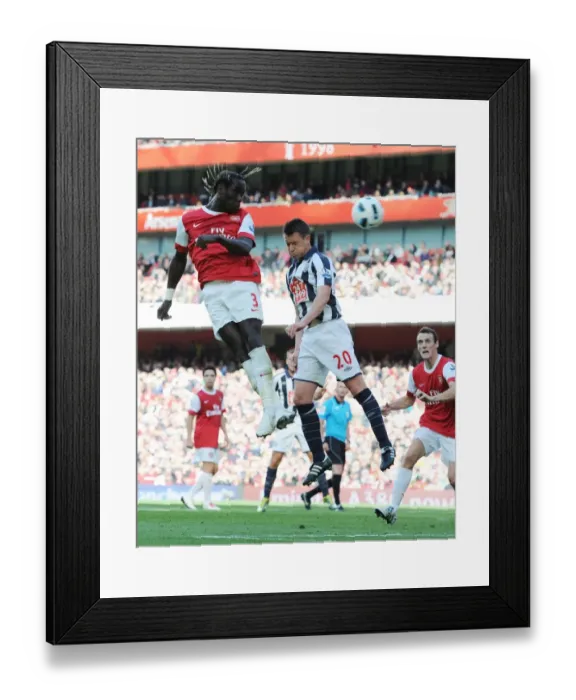 Framed Print : Bacary Sagna (Arsenal) Nicky Shorey (WBA). Arsenal 2: 3 West Bromwich Albion Framed Print : Bacary Sagna (Arsenal) Nicky Shorey (WBA). Arsenal 2: 3 West Bromwich Albion