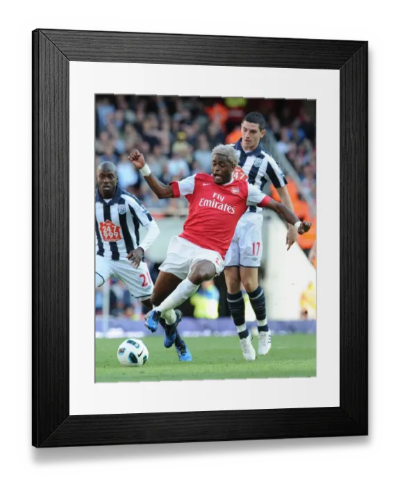 Framed Print : Alex Song (Arsenal) Graham Dorrans (WBA). Arsenal 2: 3 West Bromwich Albion