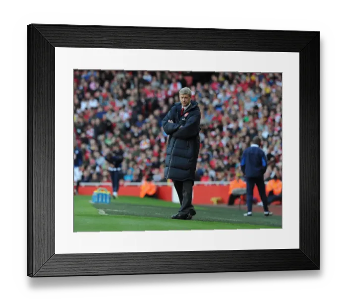 Framed Print : Arsenal manager Arsene Wenger. Arsenal 2: 3 West Bromwich Albion, Barclays Premier League