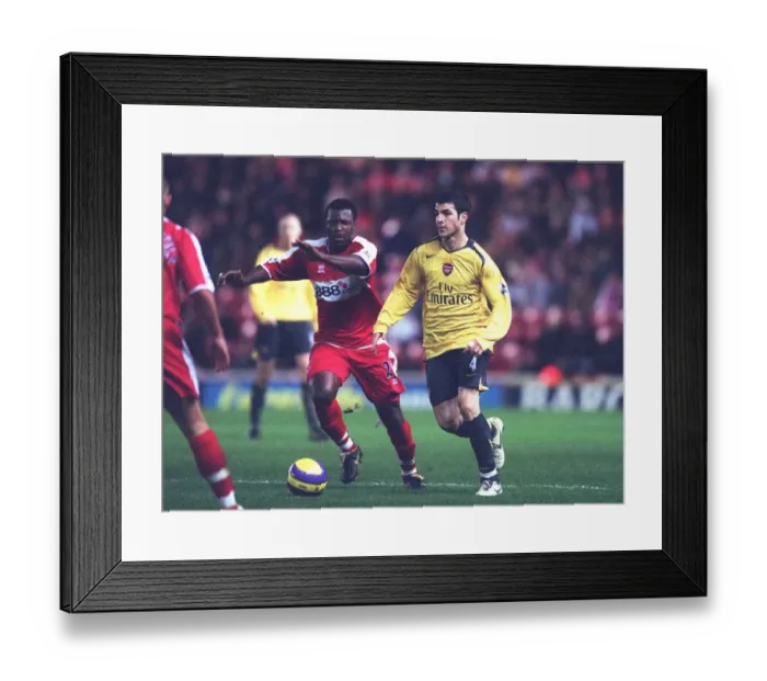 Framed Print : Cesc Fabregas (Arsenal) Yakubu (Middlesbrough) Middlesbrough 1: 1 Arsenal