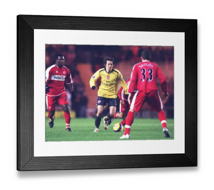 Framed Print : Arsenal's Rosicky Faces Off Against Middlesbrough's Yakubu and Taylor in 1-1 Premiership Showdown at Riverside Stadium, 2007