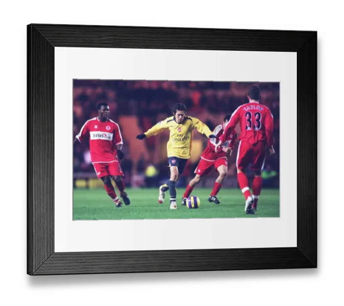 Framed Print : Tomas Rosicky (Arsenal) Yakubu and Andrew Taylor (Middlesbrough) Middlesbrough 1