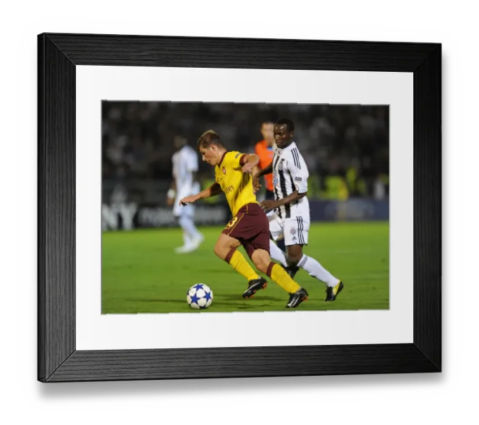 Framed Print : Arsenal's Andrey Arshavin Scores in 1:3 Victory over Partizan's Medo in UEFA Champions League Framed Print : Arsenal's Andrey Arshavin Scores in 1:3 Victory over Partizan's Medo in UEFA Champions League