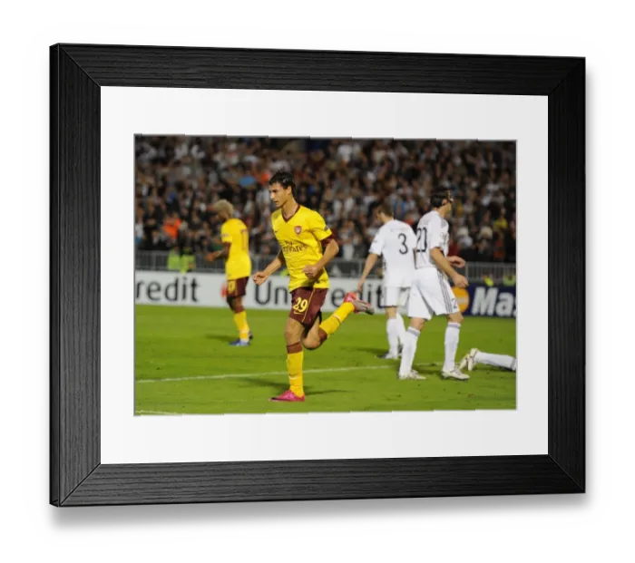 Framed Print : Marouane Chamakh celebrates scoring the 2nd Arsenal goal. Partizan Belgrade 1: 3 Arsenal Framed Print : Marouane Chamakh celebrates scoring the 2nd Arsenal goal. Partizan Belgrade 1: 3 Arsenal