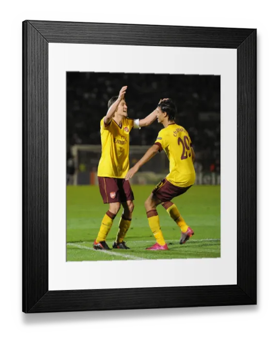 Framed Print : Chamakh and Rosicky: Celebrating Arsenal's 2nd Goal in Partizan Belgrade's Stadium (UEFA Champions League, 2010) Framed Print : Chamakh and Rosicky: Celebrating Arsenal's 2nd Goal in Partizan Belgrade's Stadium (UEFA Champions League, 2010)