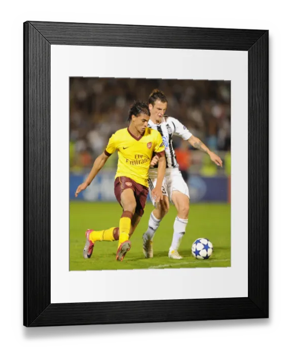 Framed Print : Marouane Chamakh (Arsenal) Marko Jovanovic (Partizan). Partizan Belgrade 1: 3 Arsenal