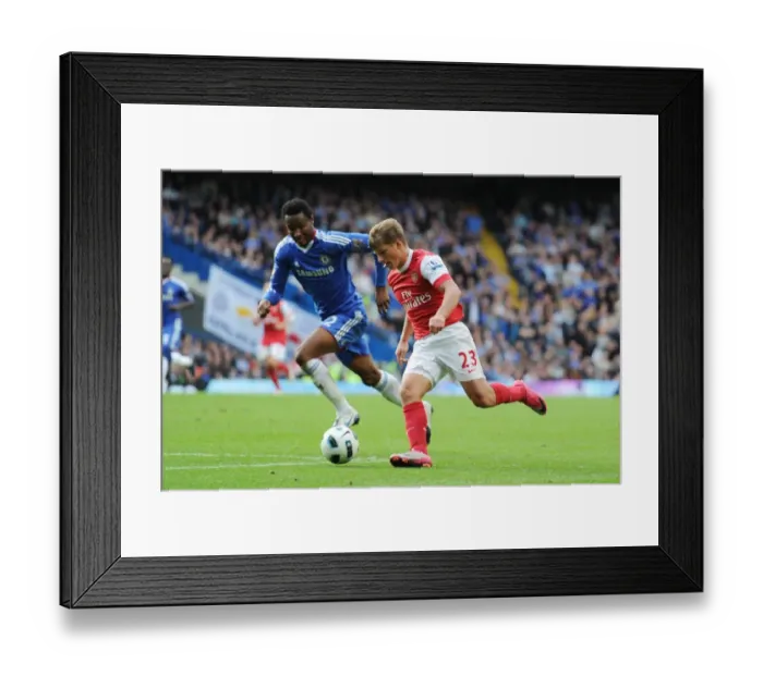 Framed Print : Andrey Arsahvin (Arsenal) Mikel (Chelsea). Chelsea 2: 0 Arsenal, Barclays Premier League Framed Print : Andrey Arsahvin (Arsenal) Mikel (Chelsea). Chelsea 2: 0 Arsenal, Barclays Premier League
