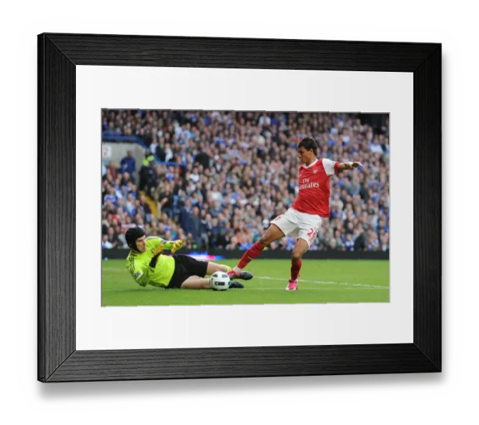 Framed Print : Chamakh vs. Cech: Chelsea's Victory in the Barclays Premier League (2:0)