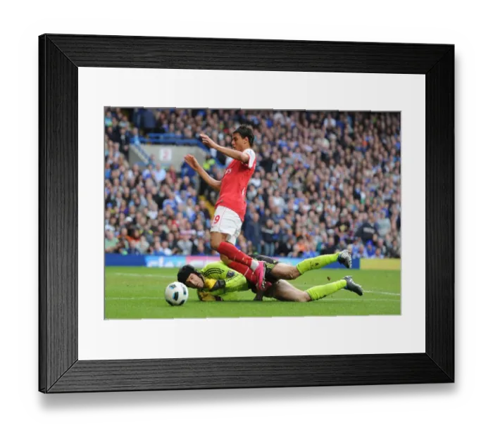 Framed Print : Marouane Chamakh (Arsenal) Petr Cech (Chelsea). Chelsea 2: 0 Arsenal, Barclays Premier League Framed Print : Marouane Chamakh (Arsenal) Petr Cech (Chelsea). Chelsea 2: 0 Arsenal, Barclays Premier League