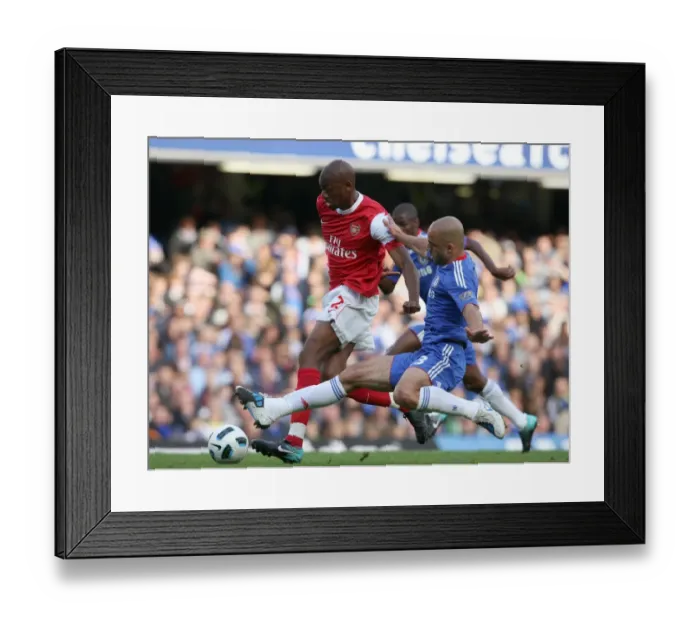 Framed Print : Abou Diaby (Arsenal) Alex (Chelsea). Chelsea 2: 0 Arsenal. Barclays Premier League