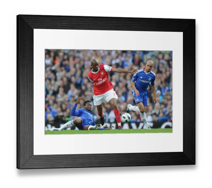 Framed Print : Clash of Midfielders: Mikel and Diaby at Stamford Bridge in Chelsea's 2:0 Victory over Arsenal (2010) Framed Print : Clash of Midfielders: Mikel and Diaby at Stamford Bridge in Chelsea's 2:0 Victory over Arsenal (2010)