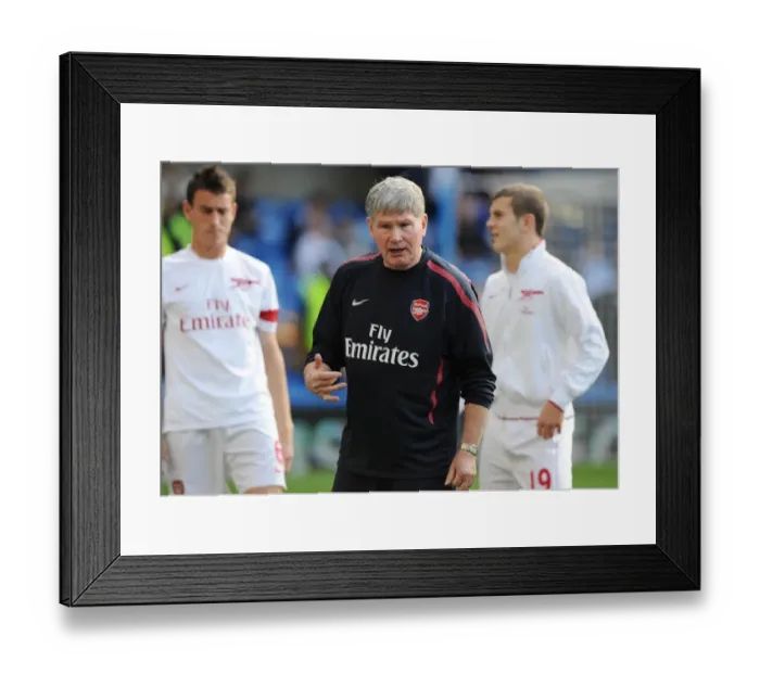 Framed Print : Pat Rice at Stamford Bridge: Arsenal's Assistant Manager Amidst Chelsea's 2-0 Victory, Barclays Premier League, 2010 Framed Print : Pat Rice at Stamford Bridge: Arsenal's Assistant Manager Amidst Chelsea's 2-0 Victory, Barclays Premier League, 2010