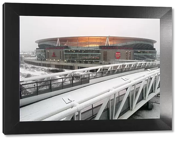 Winter's Magic at Emirates: Arsenal Stadium Transformed in Snow