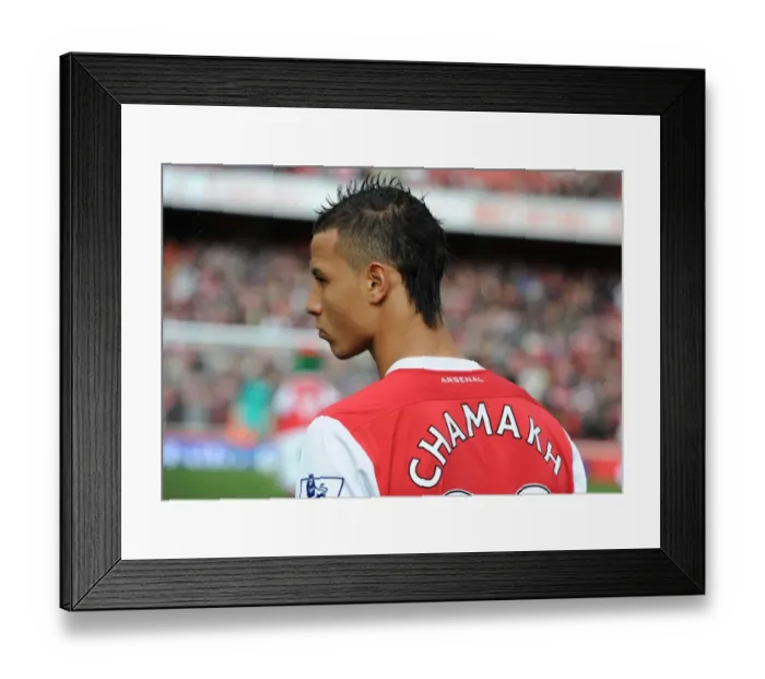 Framed Print : Marouane Chamakh Scores the Winning Goal for Arsenal against Birmingham City in the Premier League