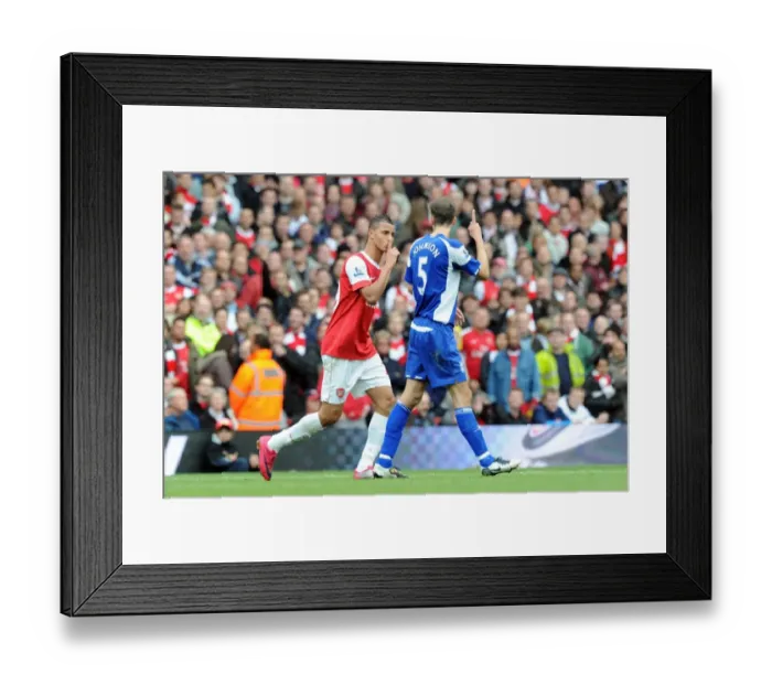 Framed Print : Marouane Chamakh (Arsenal) Roger Johnson (Birmingham). Arsenal 2: 1 Birmingham City