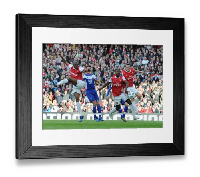 Framed Print : Abou Diaby, Johan Djourou and Sebastien Squillaci (Arsenal). Arsenal 2: 1 Birmingham City