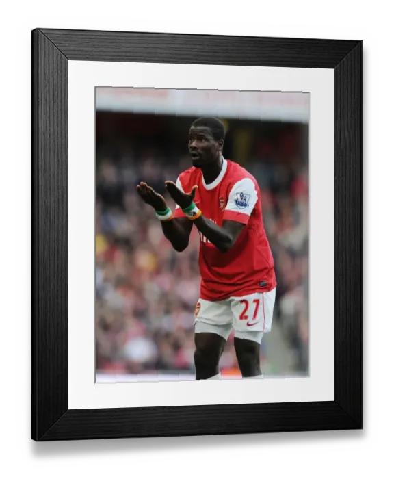 Framed Print : Arsenal's Emmanuel Eboue Celebrates Goal Against Birmingham City in Barclays Premier League