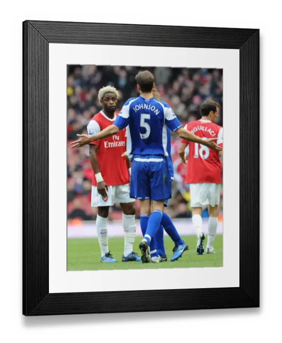 Framed Print : Alex Song (Arsenal) Roger Johnson (Birmingham). Arsenal 2: 1 Birmingham City