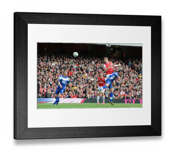 Framed Print : Sebastrian Squillaci (Arsenal) has his goal dissalowed. Arsenal 2: 1 Birmingham City