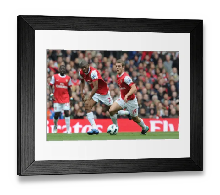 Framed Print : Jack Wilshere and Abou Diaby (Arsenal). Arsenal 2: 1 Birmingham City, Barclays Premier League