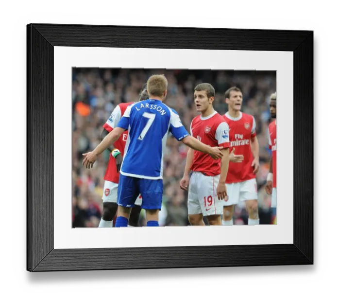 Framed Print : Jack Wilshere (Arsenal) Sebastian Larsson (Birmingham). Arsenal 2: 1 Birmingham City