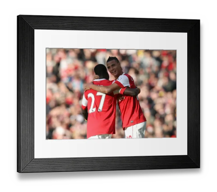 Framed Print : Chamakh and Eboue: Arsenal's Unstoppable Duo Celebrates 2-1 Win Over Birmingham