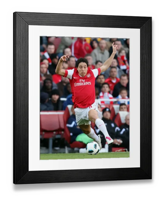 Framed Print : Samir Nasri Scores the Winner: Arsenal 2-1 Birmingham City, Barclays Premier League