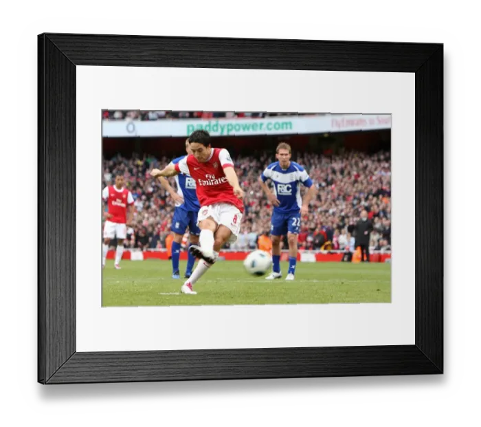 Framed Print : Samir Nasri scores Arsenals 1st goal from the penalty spot. Arsenal 2